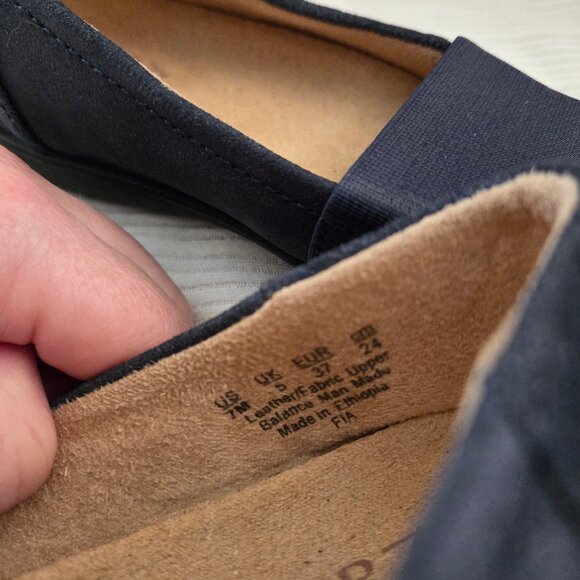 Naturalizer 7 FIA Blue Suede Flats Shoes Mary Jane Shimmer Metallic - Picture 5 of 7